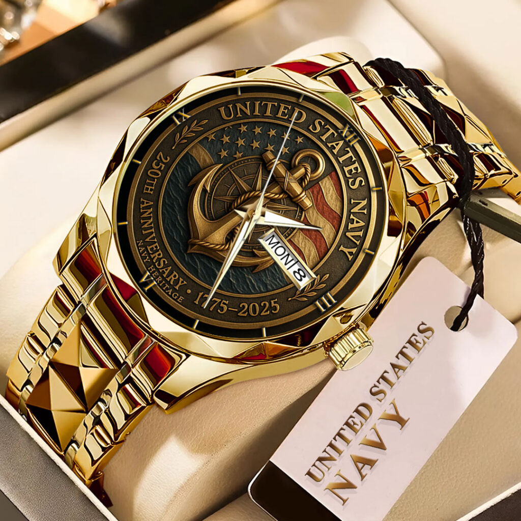 US Navy 250th Anniversary Watch Navy Heritage USN Merch Christmas Gifts For Veterans