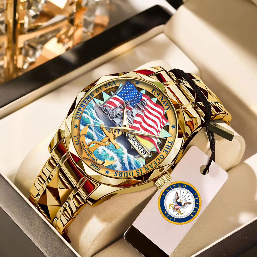 US Navy 250th Anniversary Watch Supreme At Sea The Ocean Is Our USN Watch Gifts For Veterans