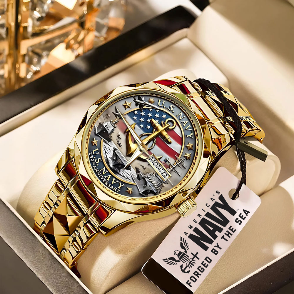 US Navy 250th Anniversary Watch US Navy Veteran Watch Christmas Gifts For Men