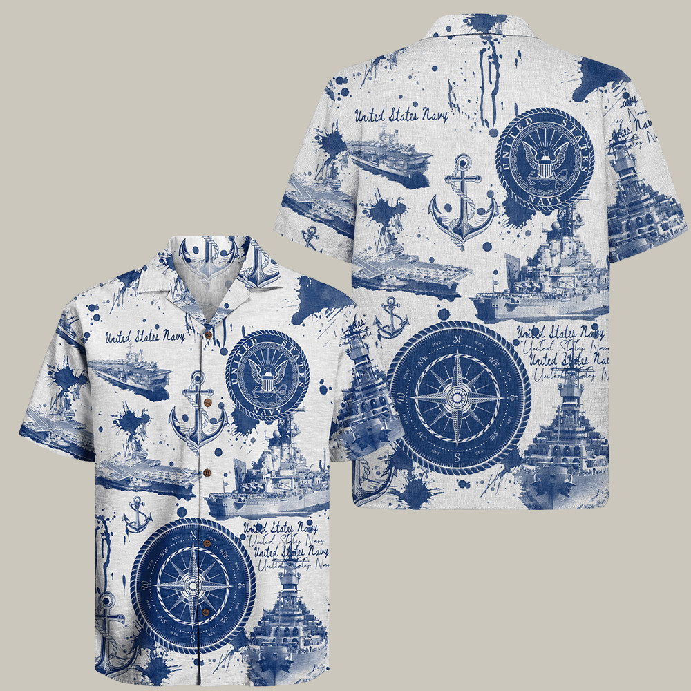 Us Navy 250th Birthday Hawaiian Shirt Military Clothing Navy Promotion Gifts