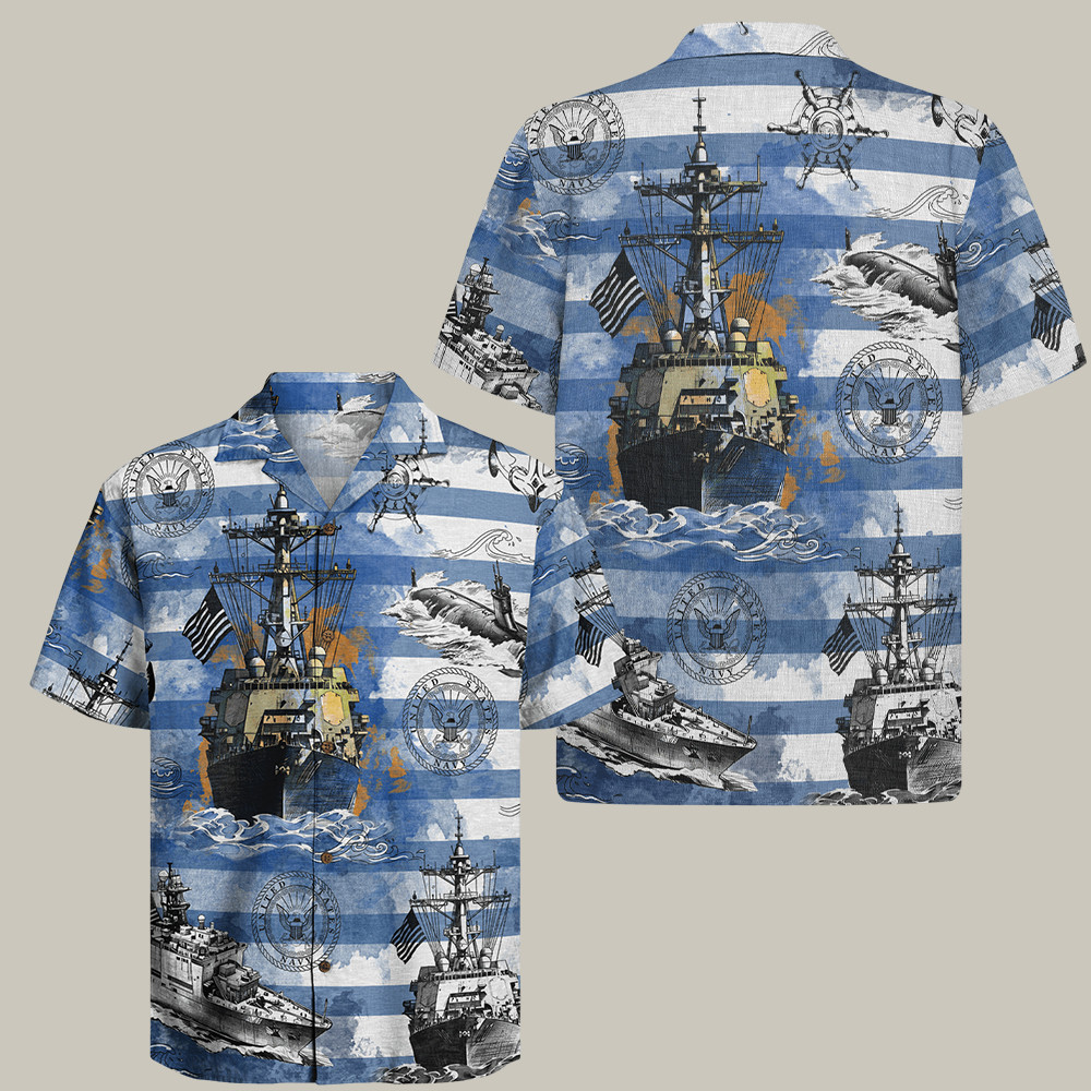 Us Navy 250th Years Of Service Hawaiian Shirt Military Clothing Navy Gifts For Him