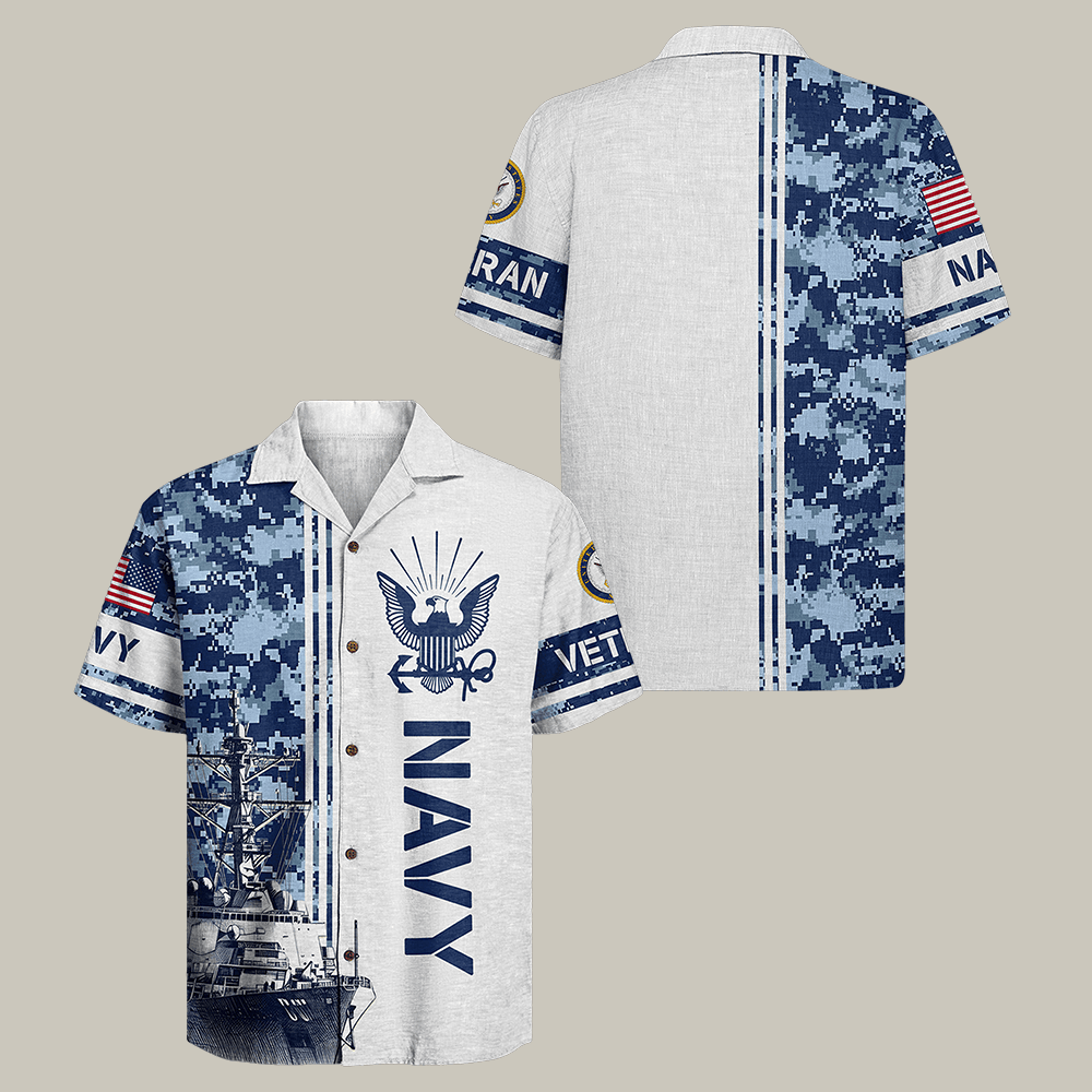 US Navy 250th Years Of Service Hawaiian Shirt Navy 250th Anniversary Shirt Gift For Husband