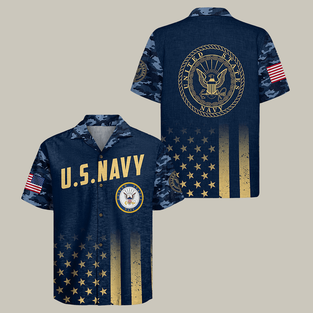 US Navy 250th Years Of Service Hawaiian Shirt Navy Veteran Clothes Patriotic Present
