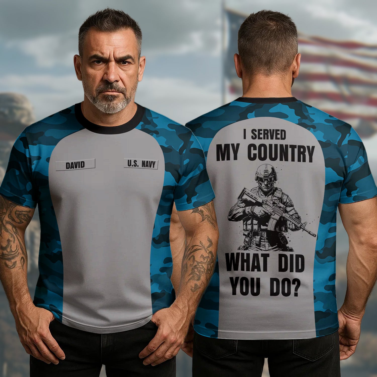US Navy 25Th Anniversary T-Shirt I Served My Country What Did You Do Best Veteran Merch