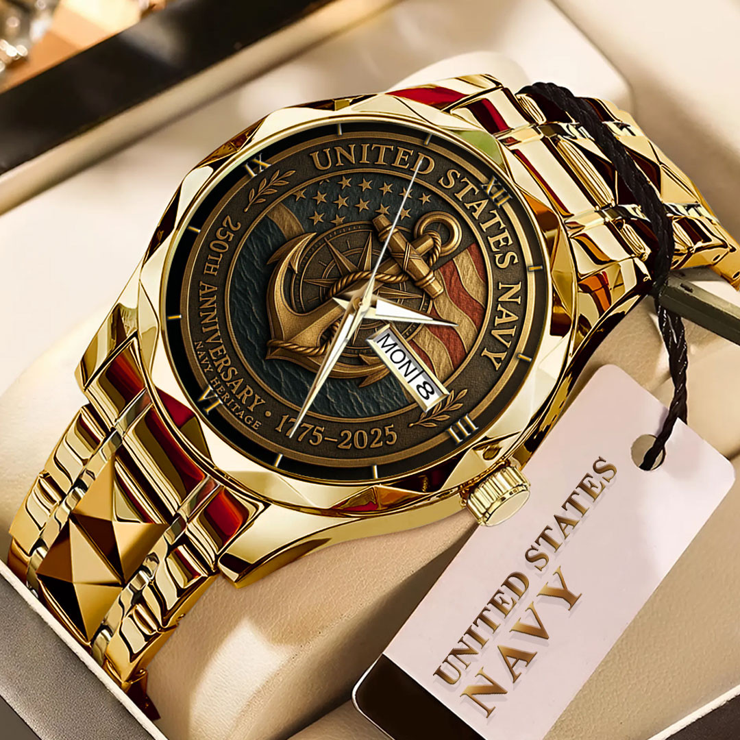 US Navy Alloy Luxury Quartz Watch 250th Anniversary Watch Gift For A Navy Man