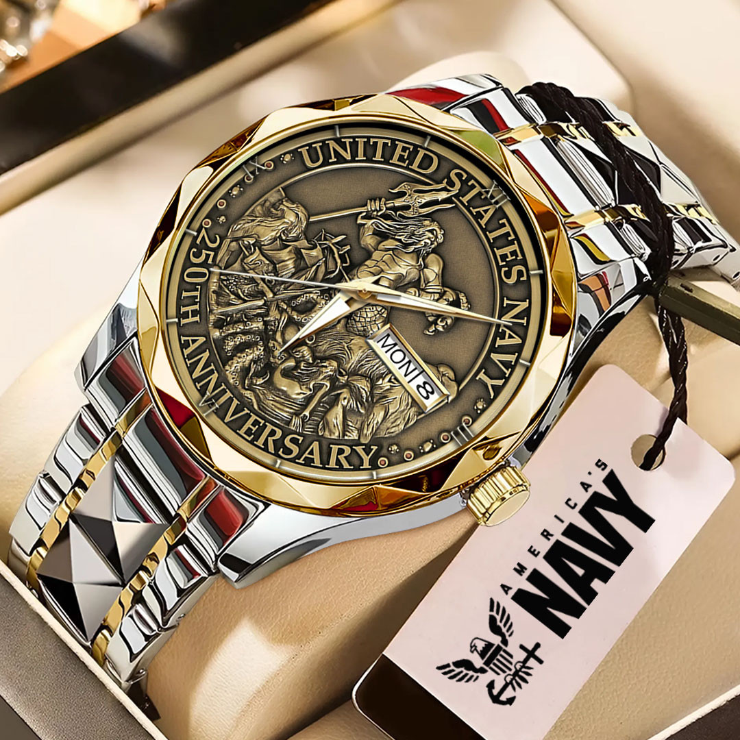 US Navy Alloy Luxury Quartz Watch 250th Anniversary Watch Gift For Navy Officer