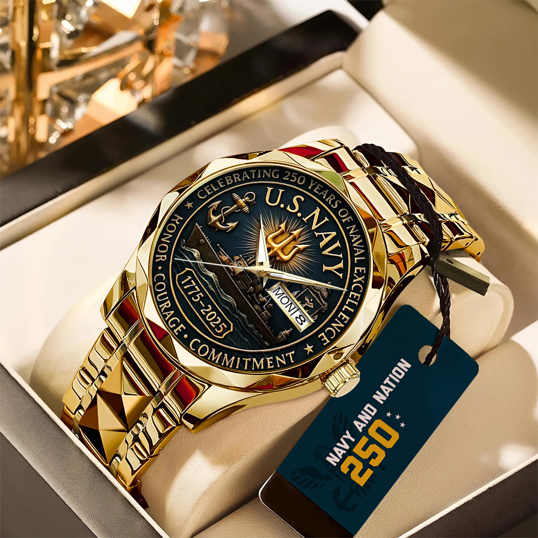 US Navy Alloy Luxury Quartz Watch Celebrating 250 Years Of Naval Excellence Watch Navy Gifts
