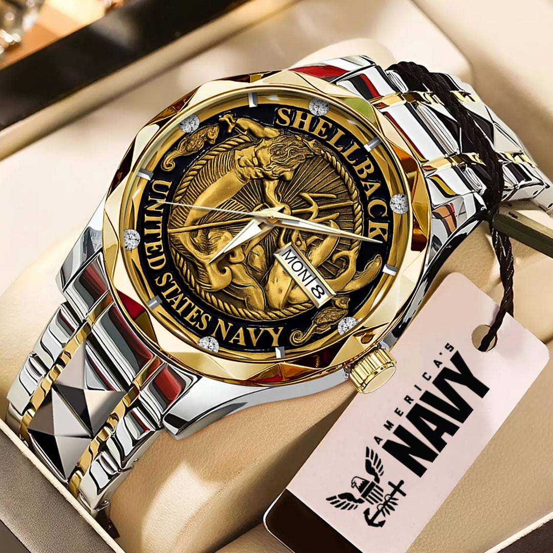 US Navy Alloy Luxury Quartz Watch Shellback Tactical Watch Navy Graduation Gifts