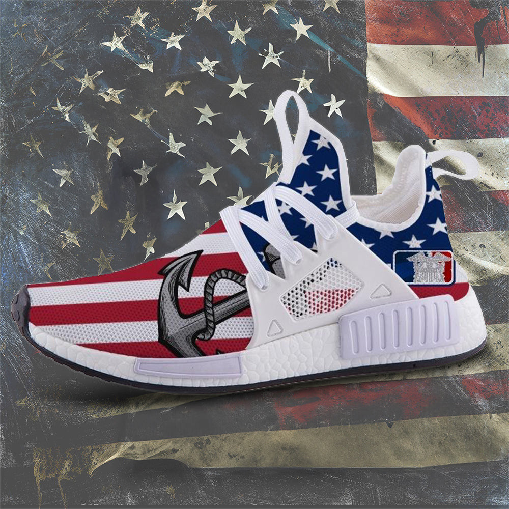 US Navy Anchor Of Freedom Flag Shoes Proud Navy Patriotic Sneakers Gifts For Military US Navy Anchor Of Freedom Flag Shoes Proud Navy Patriotic Sneakers Gifts For Military