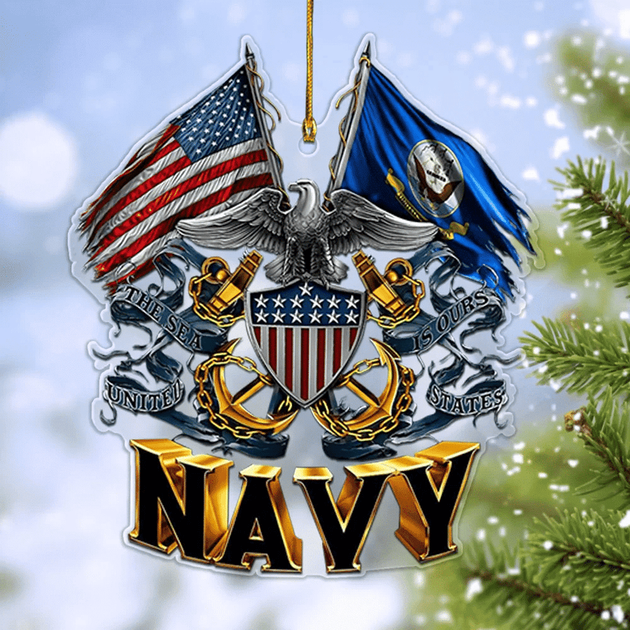 US Navy Christmas Ornament Proud Navy Christmas Decor Xmas Gifts For Navy Veterans