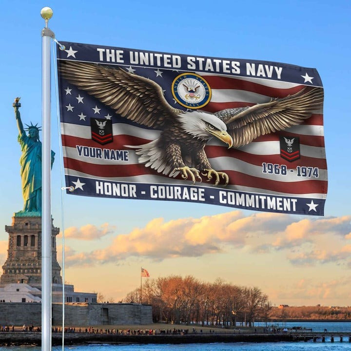 US Navy Custom Grommet Flag Best Gifts for Navy Veteran and Father for Armed Forces Day and Veterans Day