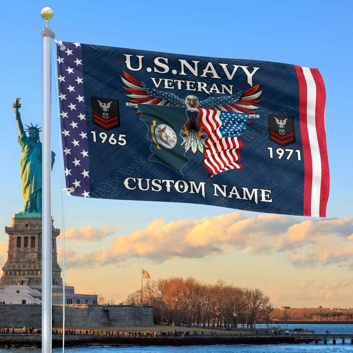 US Navy Custom Grommet Flag Gifts for Navy Veteran for Armed Forces Day and Veterans Day