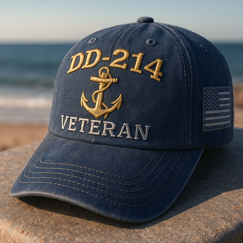US Navy DD 214 Man Card Hat American Flag Baseball Cap Navy Gifts For Him