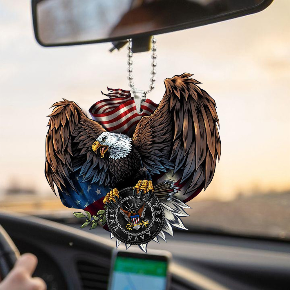US Navy Eagle American Car Hanging Ornament For Independence Day Car Mirror Hanging