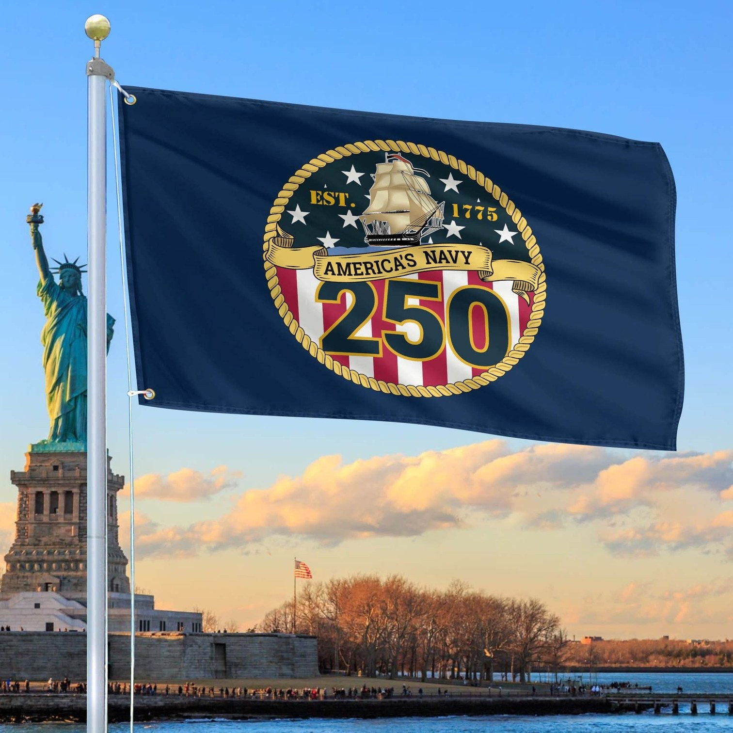 US Navy Flag 250th Anniversary USN Flag Gift For Navy Veterans