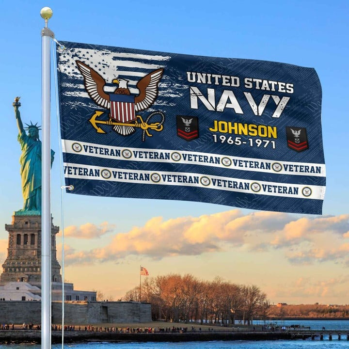 US Navy Grommet Custom Flag Gifts for Navy Veteran Armed Forces Day Veterans Day