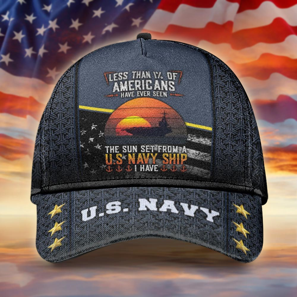 US Navy Hat The Sun Set From A US Navy Ship I Have Hat Gifts For Dad
