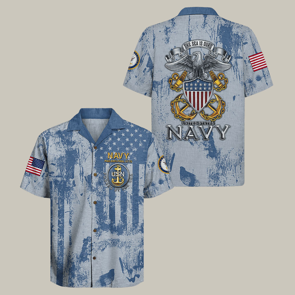 US Navy Hawaiian Shirt US Navy 250th Anniversary Military Appreciation Gift