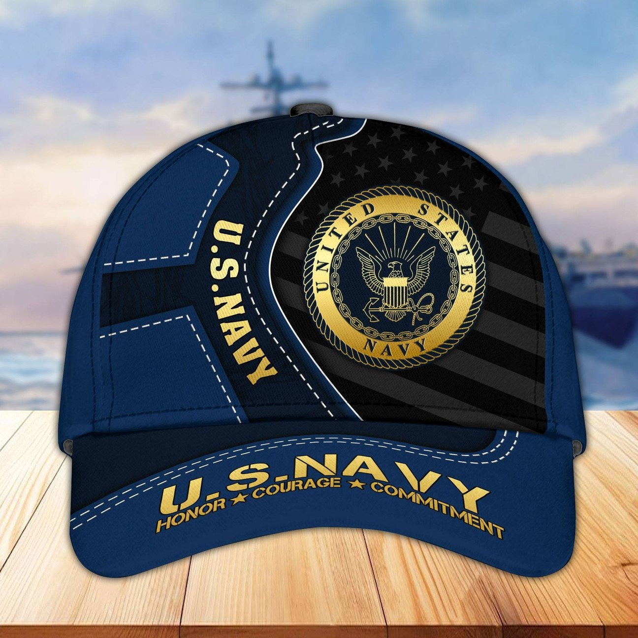 US Navy Honor Courage Commitment Hat USN Hat Perfect Gift for Father