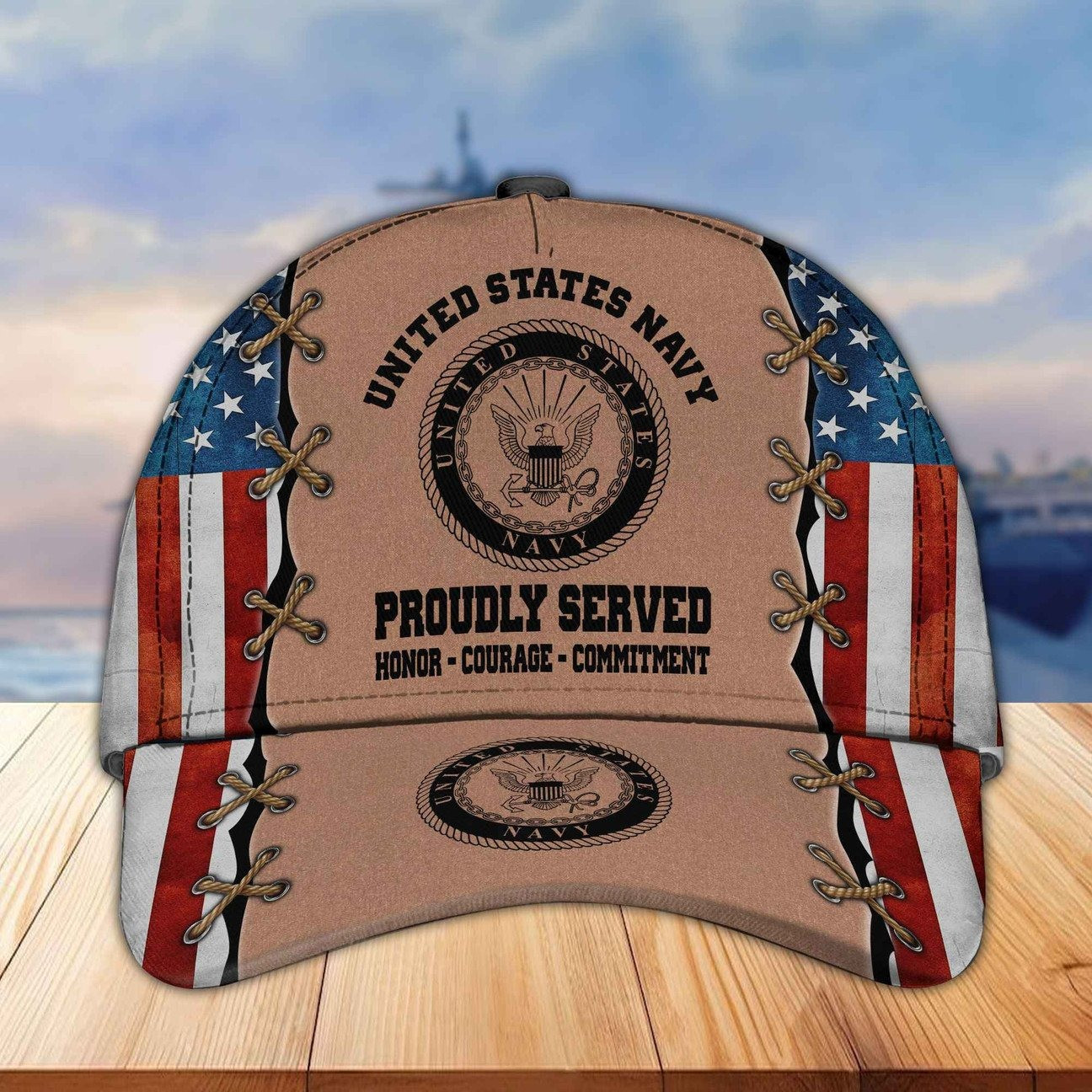 US Navy Proudly Served Military Duty Honor & Country Baseball Cap Gift For Veterans Day