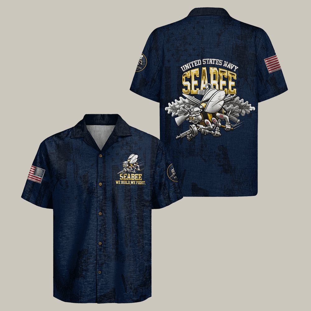US Navy Seabees 250th Anniversary Hawaiian Shirt We Build We Fight Shirt Present For Him