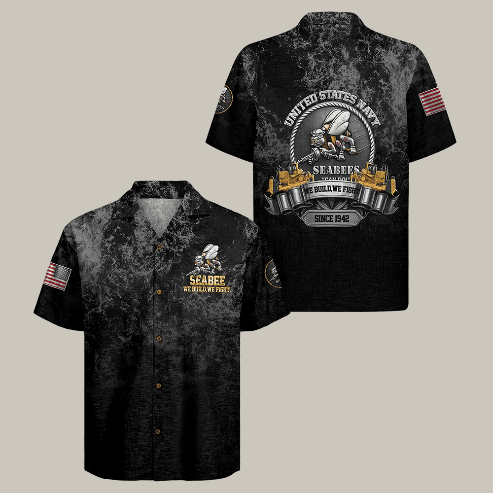 US Navy Seabees 250th Years Of Service Hawaiian Shirt 250th Anniversary Clothes Navy Gift Idea