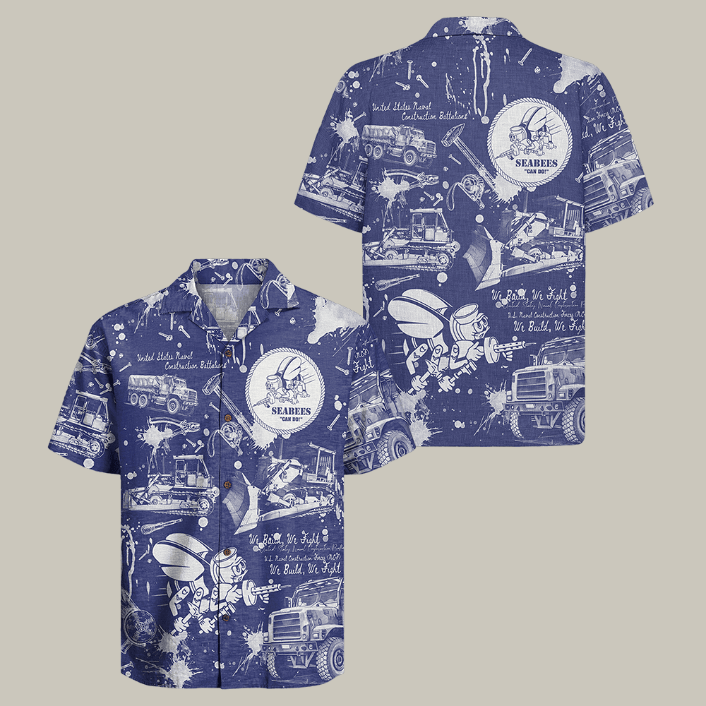 US Navy Seabees 250th Years Of Service Hawaiian Shirt Patriotic Veteran Shirt Gift For Him