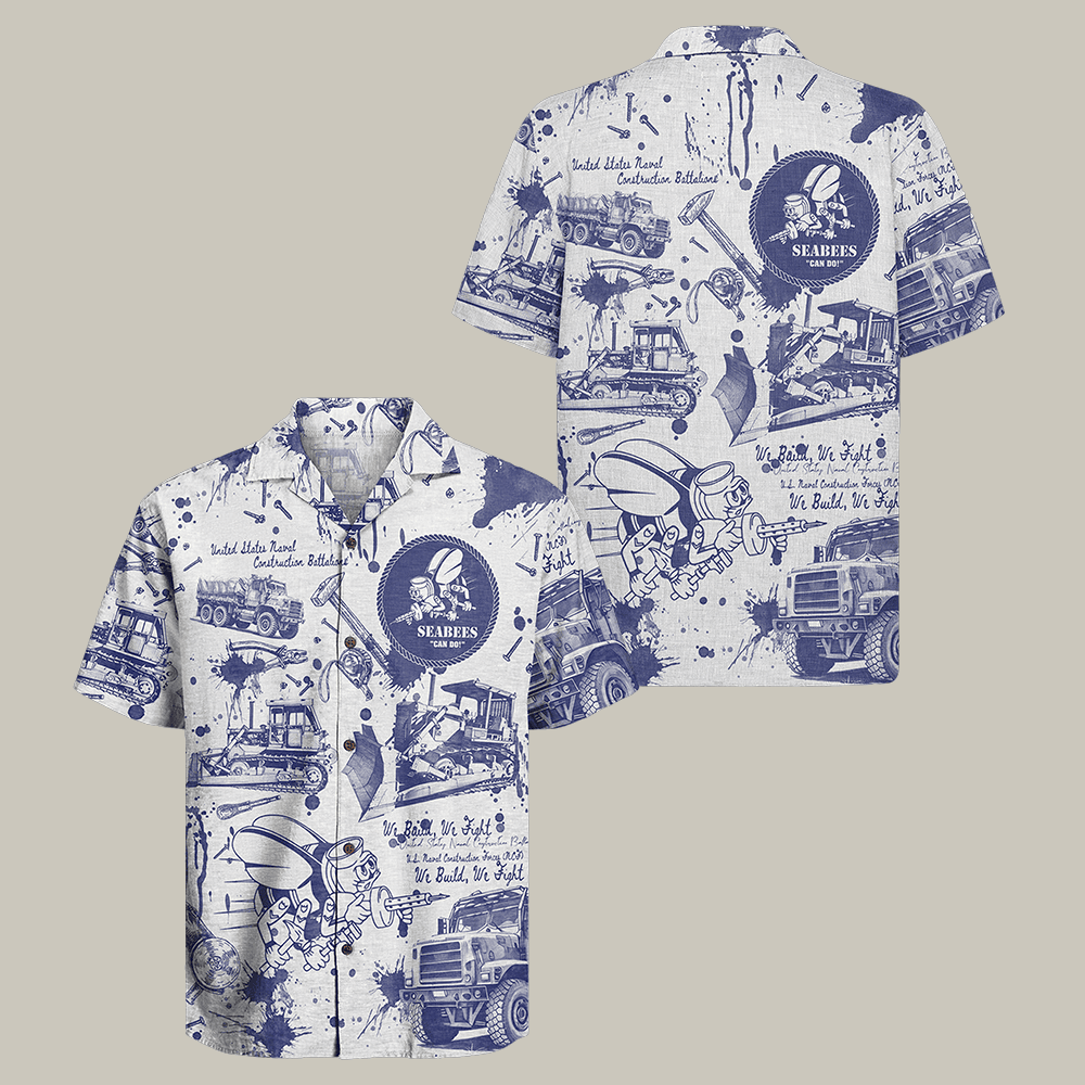 US Navy Seabees 250th Years Of Service Hawaiian Shirt Patriotic Veteran Shirt Navy Veteran Gift