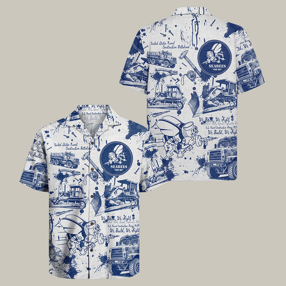 US Navy Seabees 250th Years Of Service Hawaiian Shirt Proudly Served Navy Clothes Gift Idea