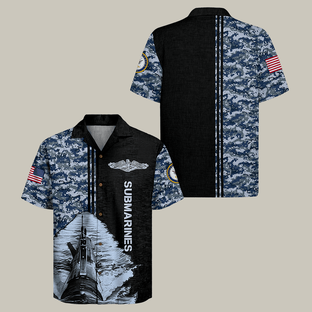 US Navy Submarine Hawaiian Shirt Navy 250Th Anniversary Shirt Gift Idea For Veteran