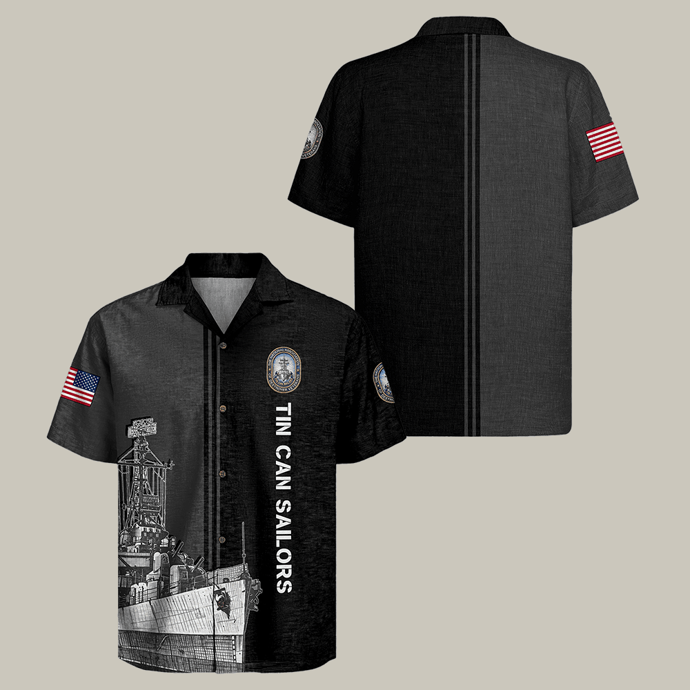 US Navy Tin Can Sailors Hawaiian Shirt Tin Can Sailors Destroyer Shirt Patriotic Gift For Him