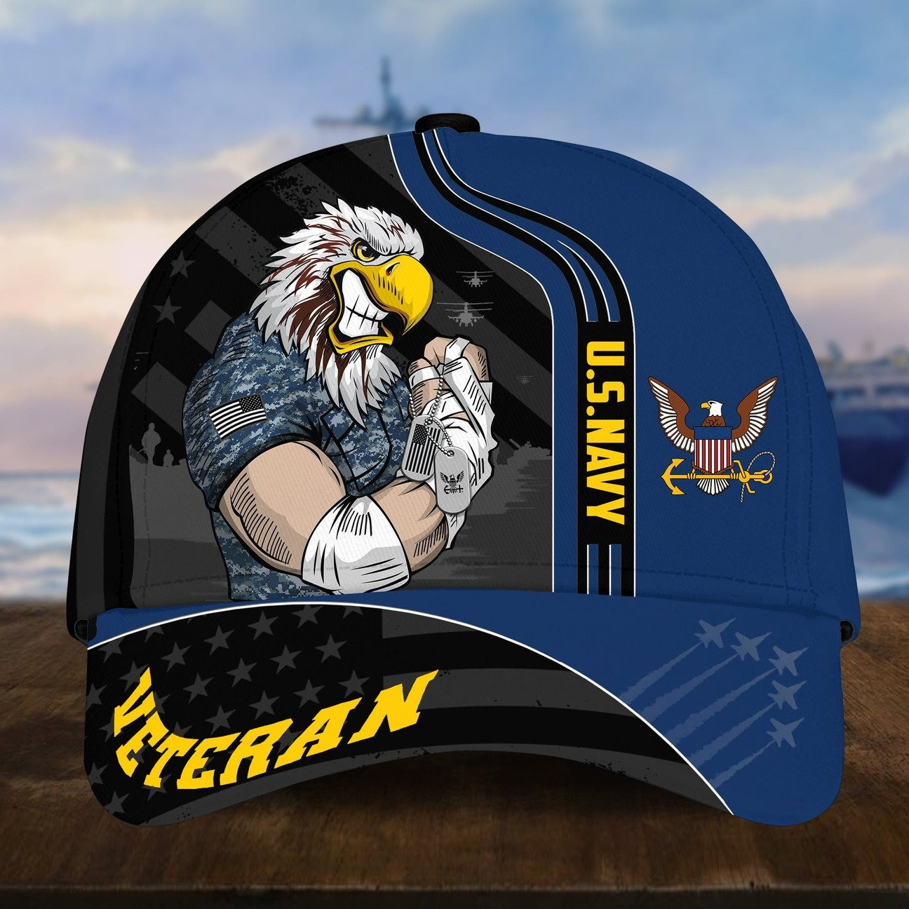 US Navy Veteran Eagle Soldier Hat Gift for Patriots Army on Veterans Day