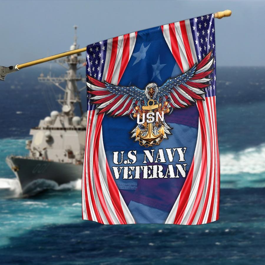 US Navy Veteran Flag Eagle America Flag United State Navy Veteran Home Decor Gift Ideas