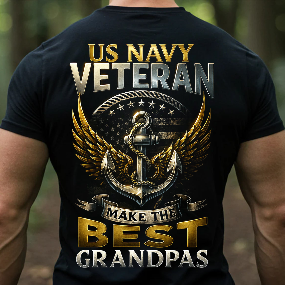 US Navy Veteran Grandpa T-Shirt Proud Military Veteran T-shirt Gift For Grandpa