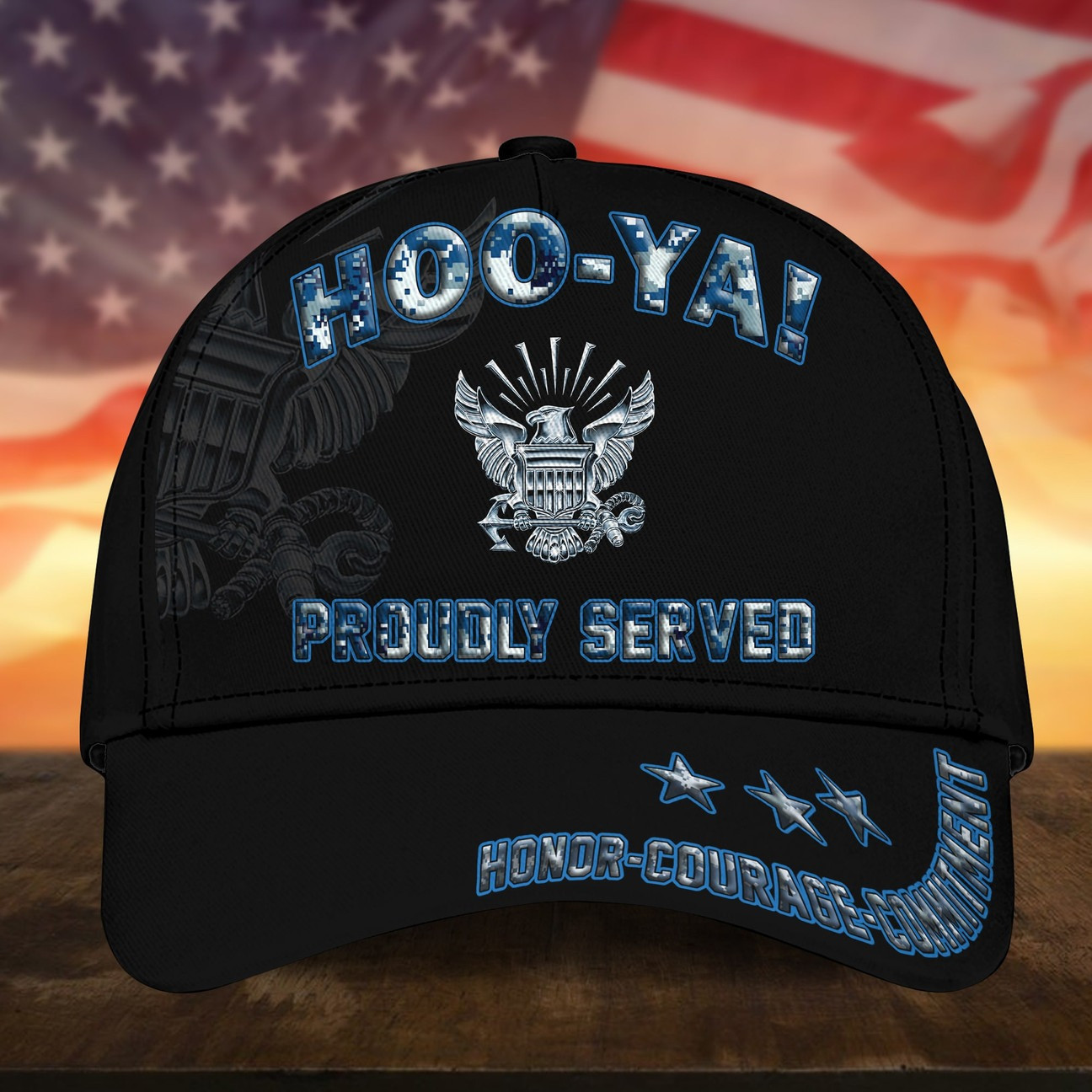 US Navy Veteran HOOYA Baseball Cap Proudly Served Gift for Veterans