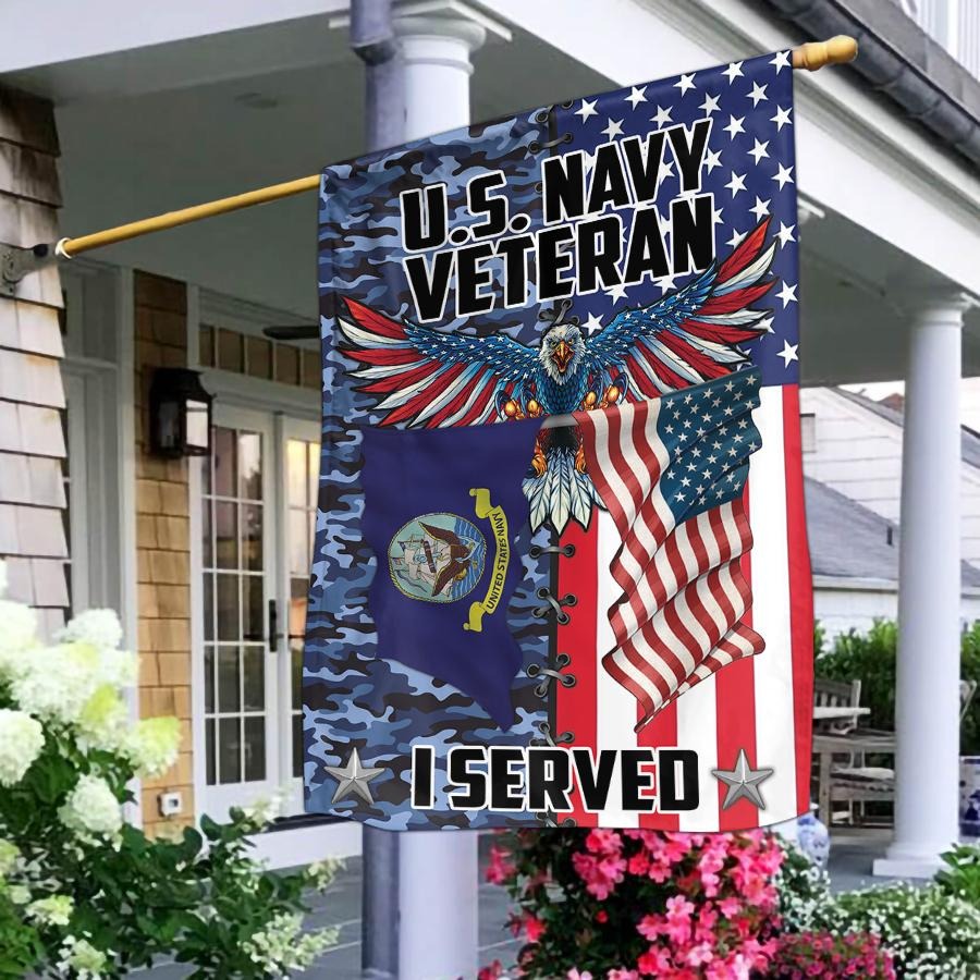 US Navy Veteran I Served Flag United State Navy Veteran Flag Presents For Patriots