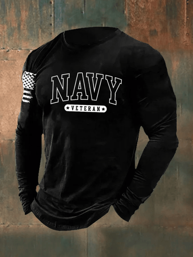 US Navy Veteran Long Sleeve Shirt Forged By The Sea Navy Apparel Veteran Gift Ideas