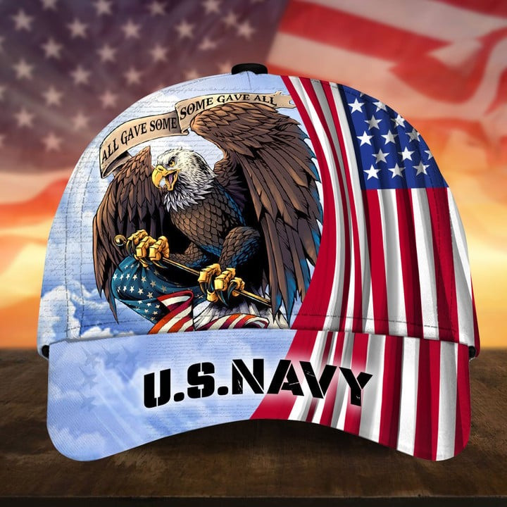 US Navy Veteran Patriotic Eagle Hat With All Gave Some Some Gave All Cap Military Gift For Veterans