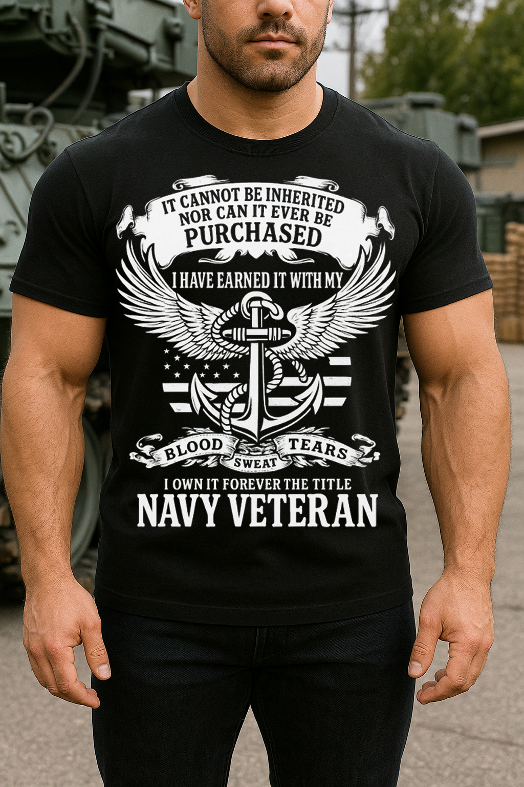 US Navy Veteran T-Shirt Patriotic Military Service Tee Gift