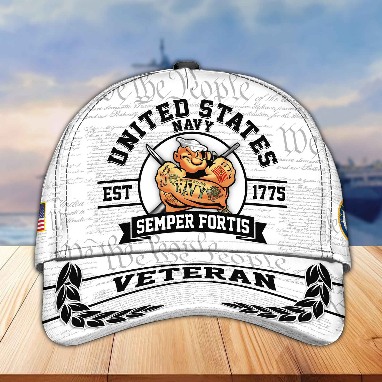 US Navy Veterans We The People Cap USN Hat Perfect Gift for Father