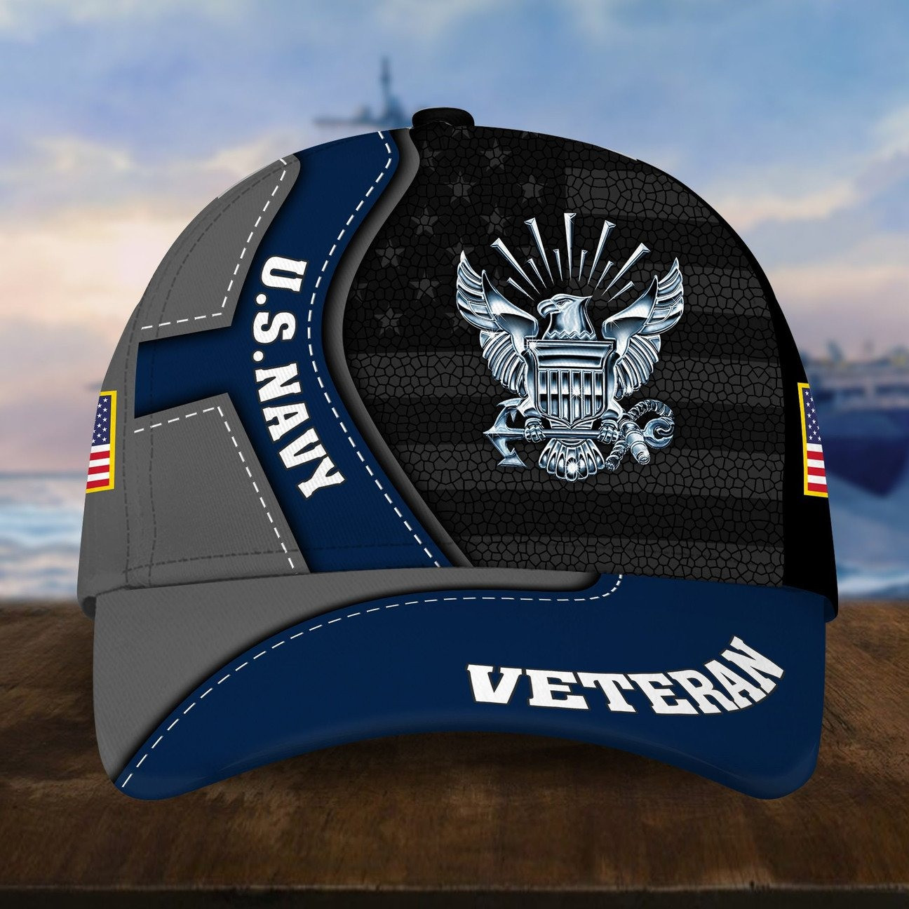 US Navy with Star Baseball Cap Proudly Served Gift For Army on Veterans Day
