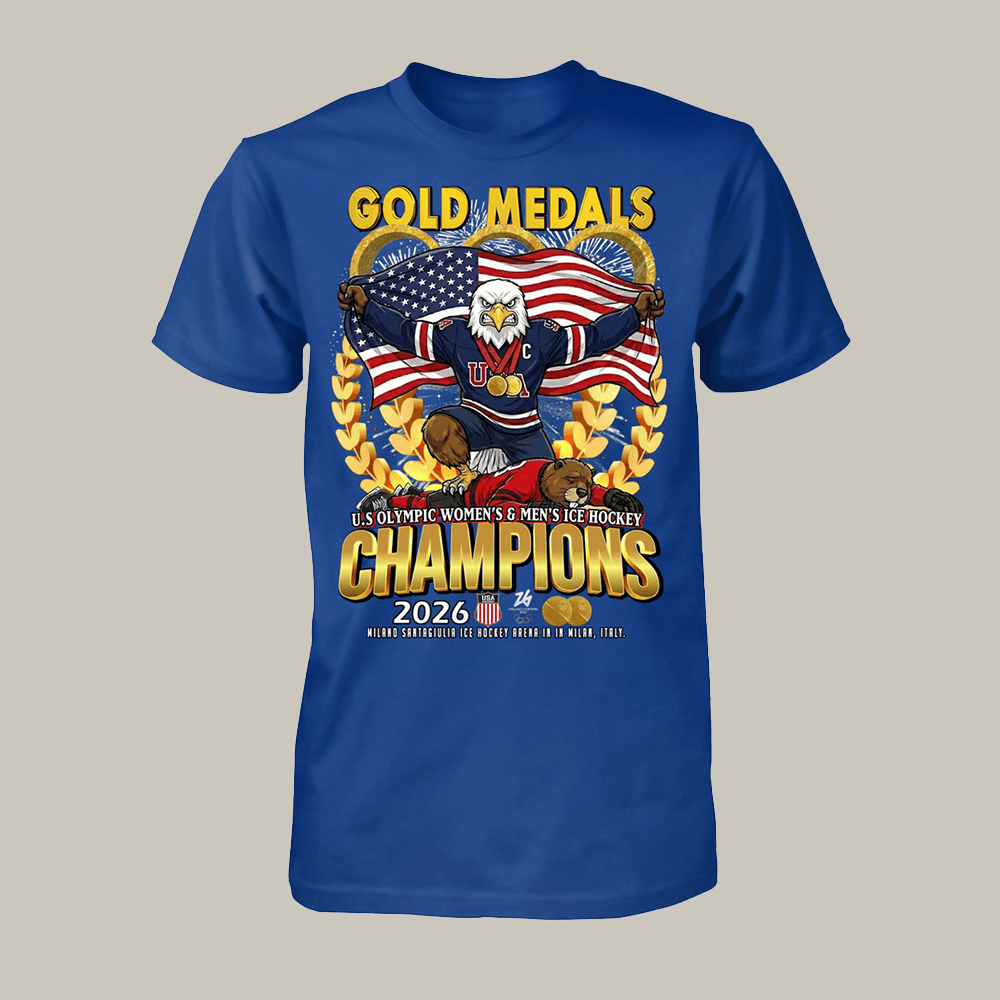 US Olympic Women's And Men's Ice Hockey Champions T-Shirt USA Hockey Gold Medal Merch