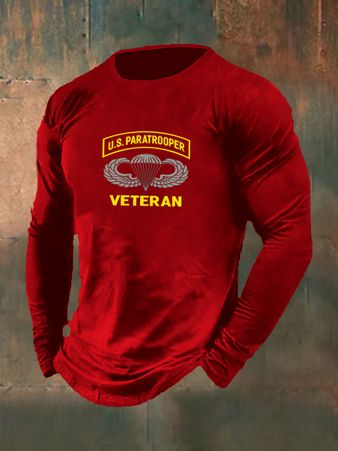 US Paratrooper Veteran Long Sleeve Shirt American Paratrooper Veteran Clothing Patriotic Gifts