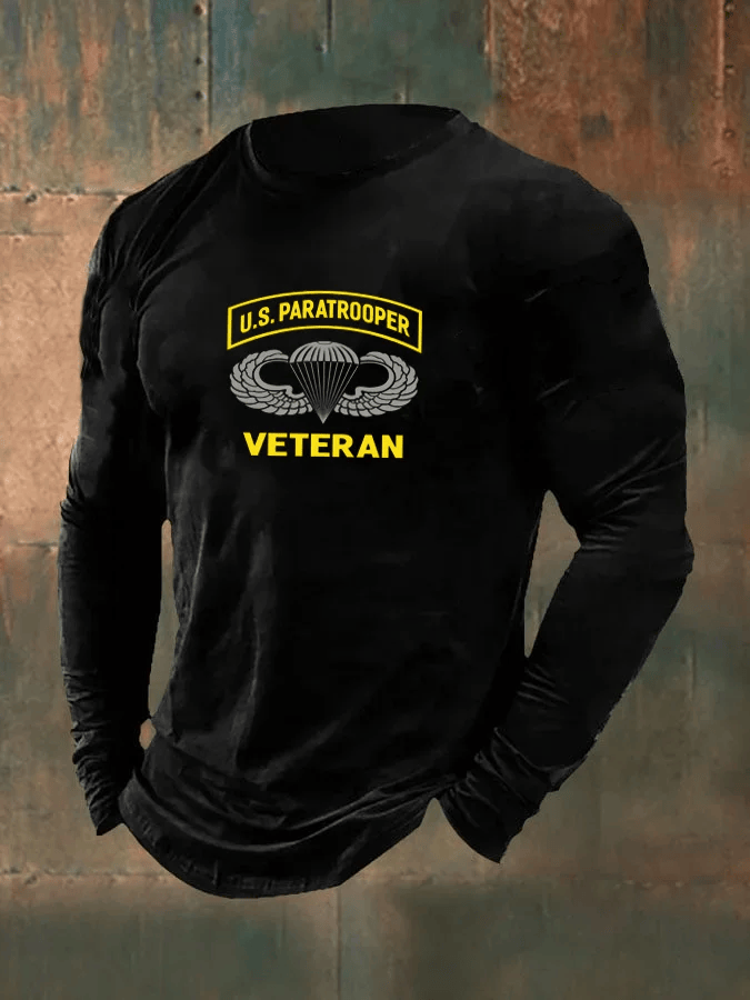 US Paratrooper Veteran Long Sleeve Shirt Proud Military Appreciation Gift for Veterans Day
