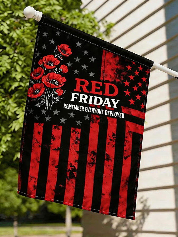 US RED Friday Merch Remember Everyone Deployed Flag Proud Veteran Decor Gifts For Family