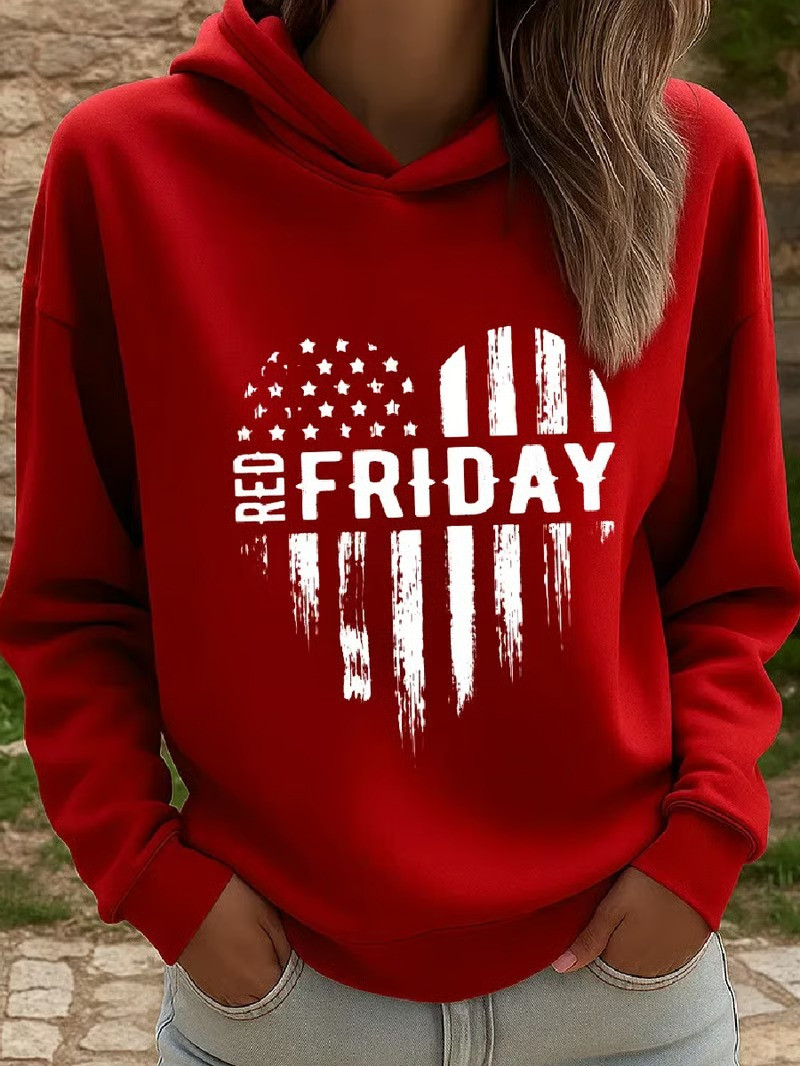 US RED Friday Merch Remember Everyone Deployed Hoodie American Flag Outfit For Women