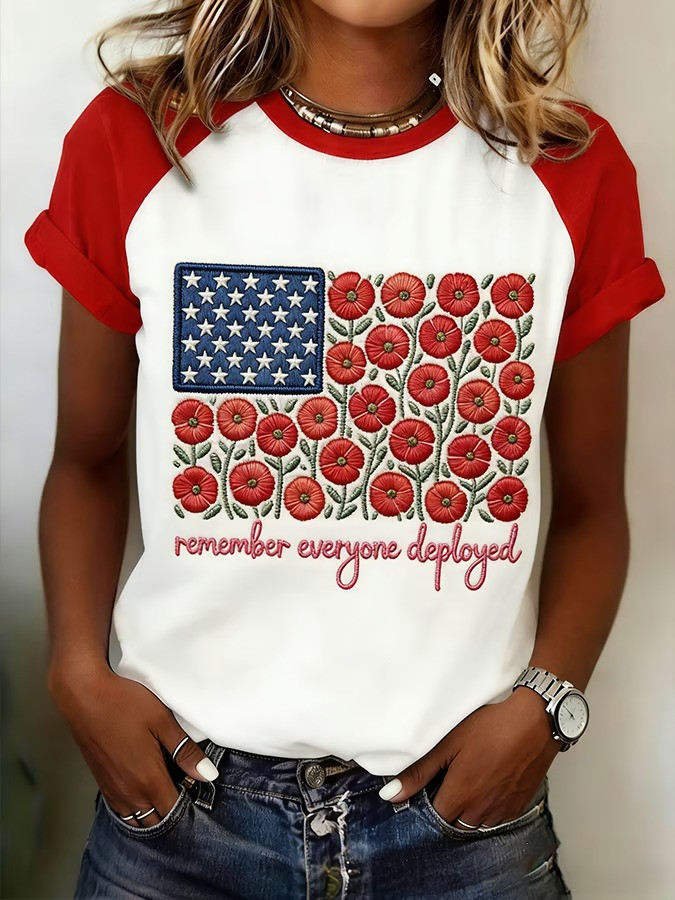US Red Friday Merch Remember Everyone Deployed Memorial Poppy Shirt Veterans Gifts Idea