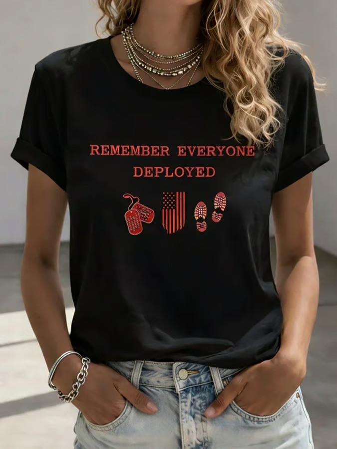 US RED Friday Merch Remember Everyone Deployed Shirt Patriotic Clothing Army Veteran Gift