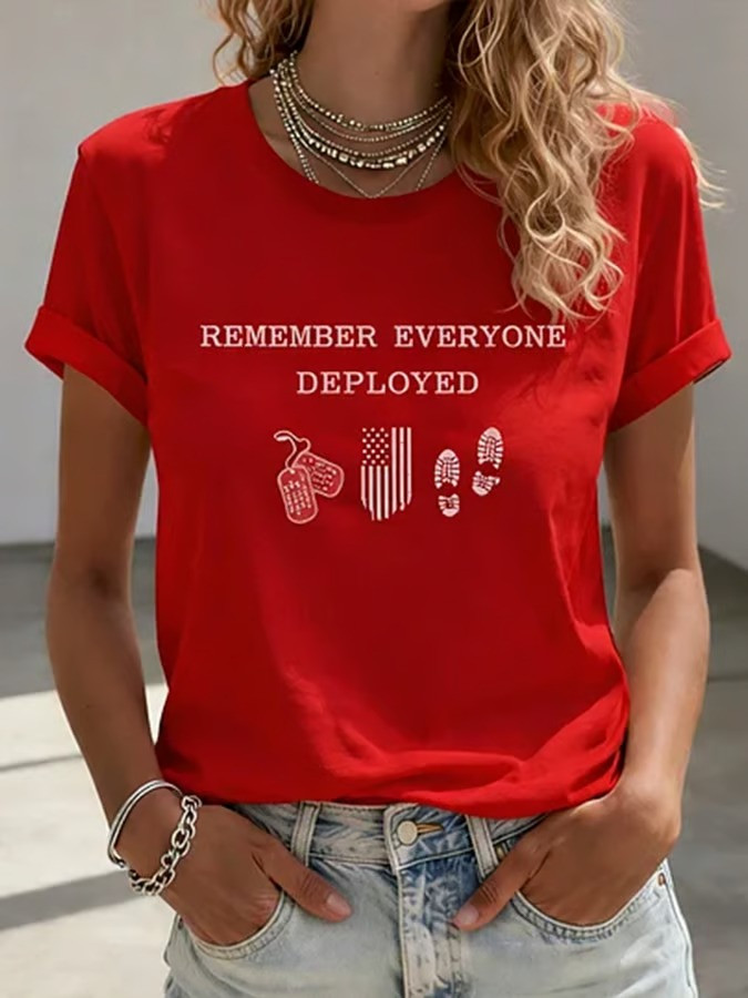 US RED Friday Merch Remember Everyone Deployed Shirt Veterans Commemorative Gifts