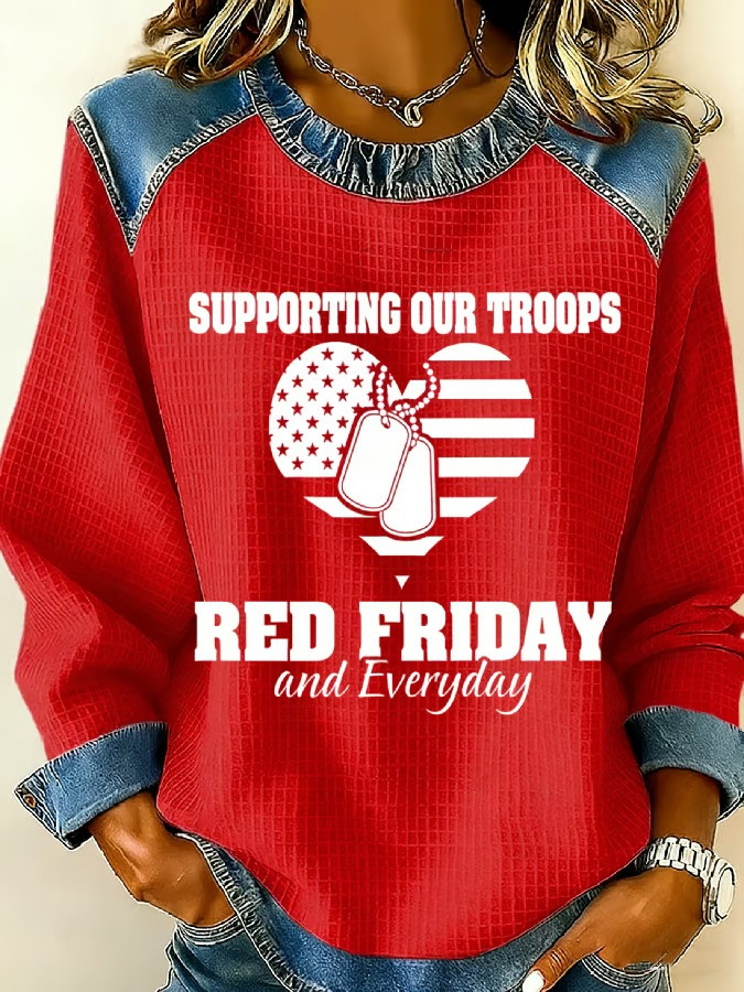 US RED Friday Merch Supporting Our Troops Red Friday And Everyday Sweatshirt Veterans Gifts